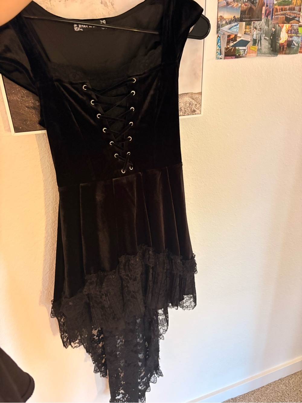 ๐ค black vampire y2k vibes lace up gothic party dress ๐ค - Picture 9 of 10